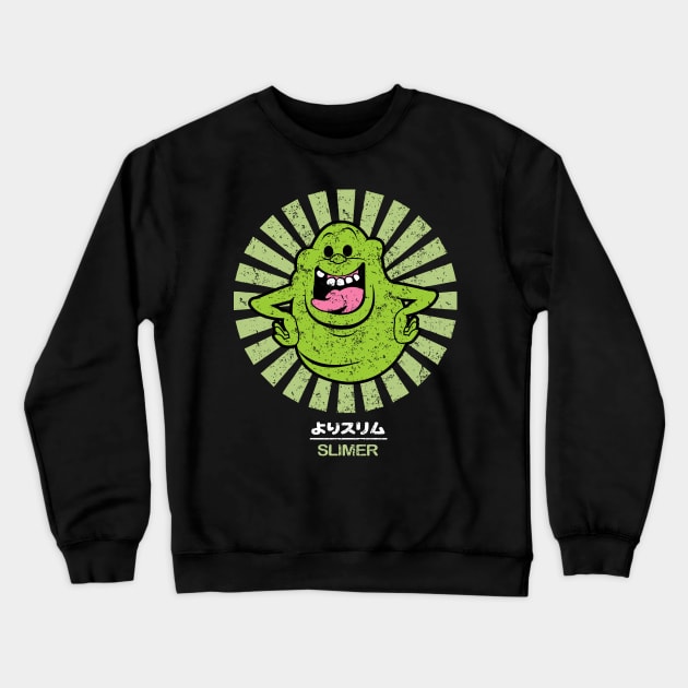 Slimer Retro Japanese Crewneck Sweatshirt by nataliawinyoto